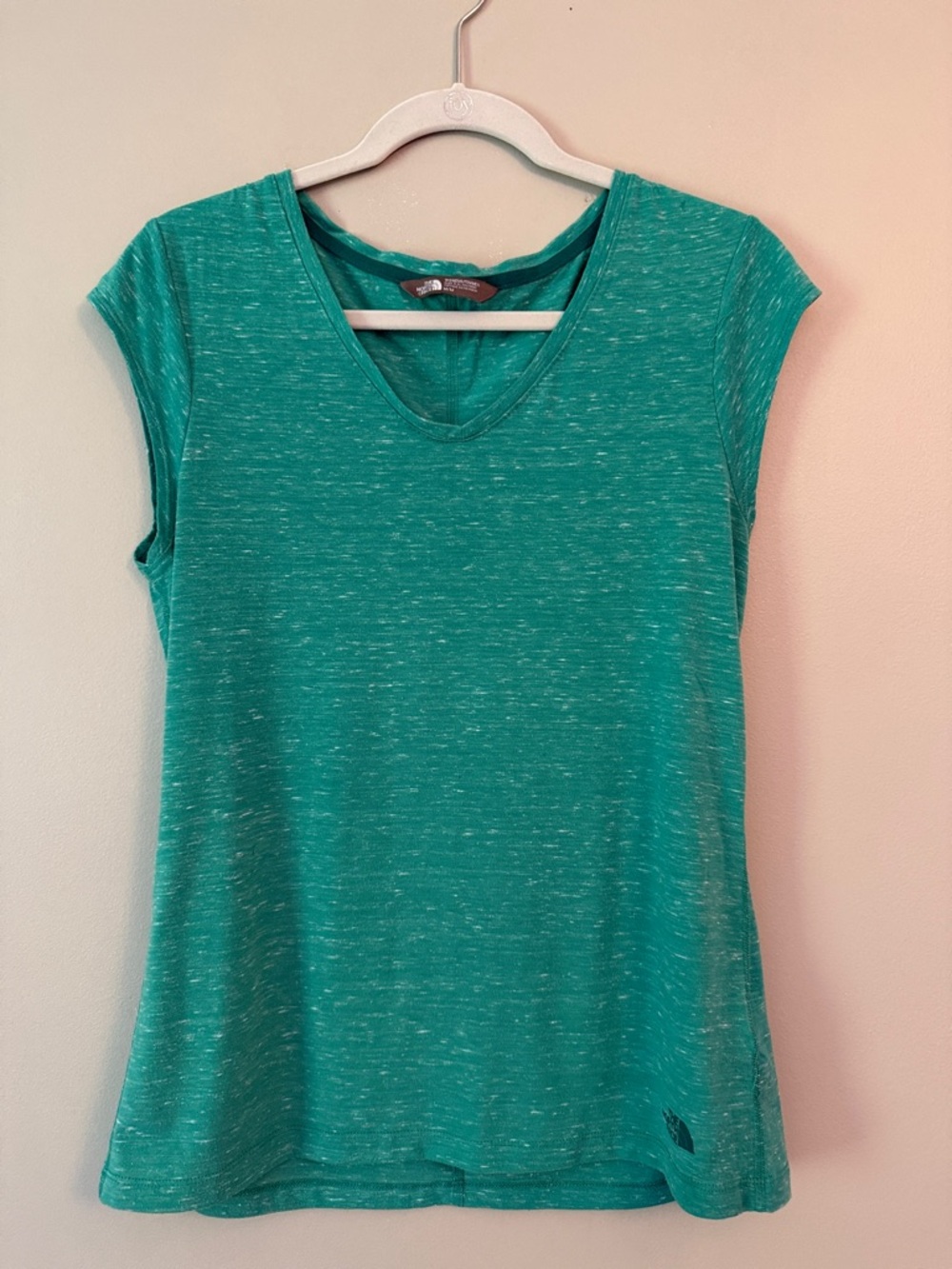 Women's Green V-Neck Short Sleeve Top